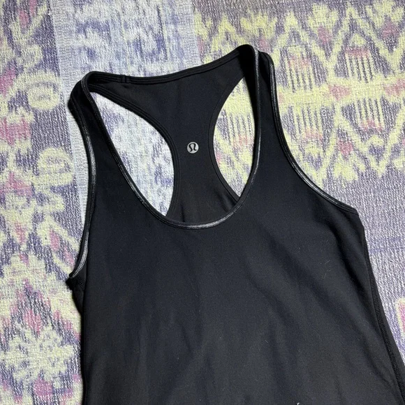 Lululemon Reversible Cool Racerback Tank Top Scoop Neck Sleeveless Stretch Black - Picture 10 of 14